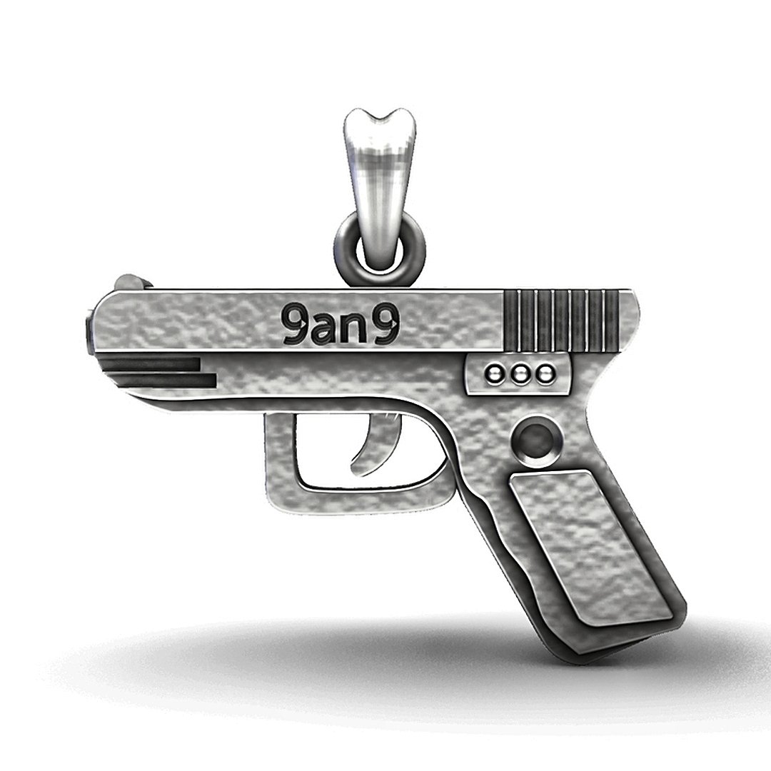 The Sharp Shooter Handcrafted Silver Handgun Pendant