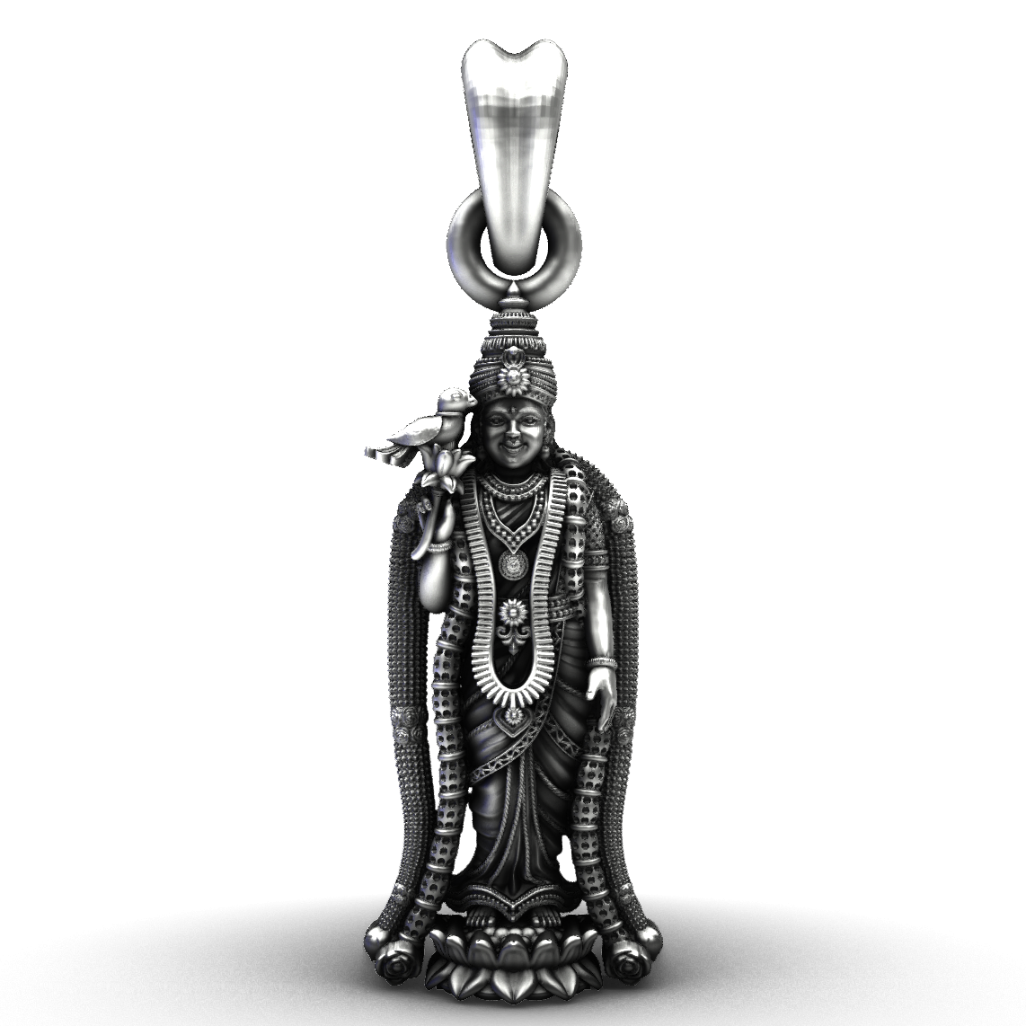 925 Silver Goddess Meenakshi Amman Pendant