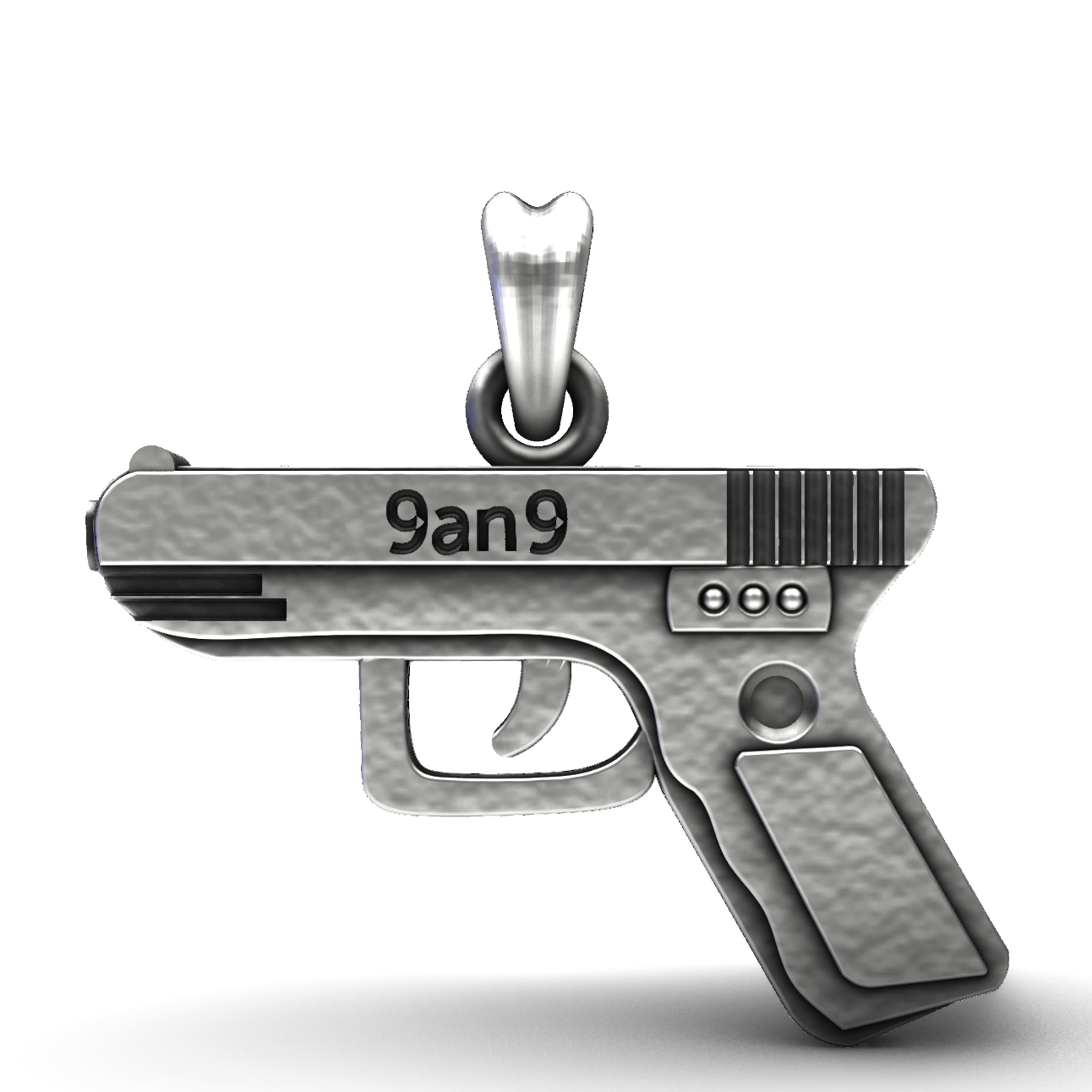 The Sharp Shooter Handcrafted Silver Handgun Pendant