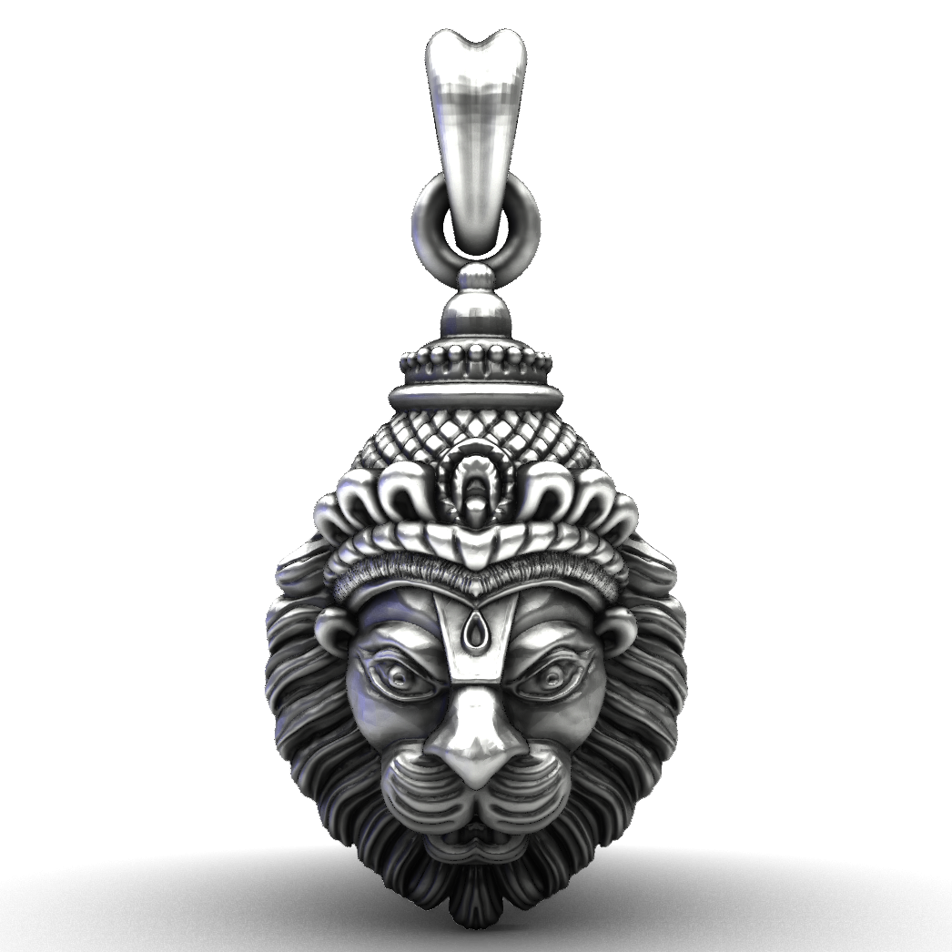 The Royal Lion Oxidised Silver Sovereign King Pendant