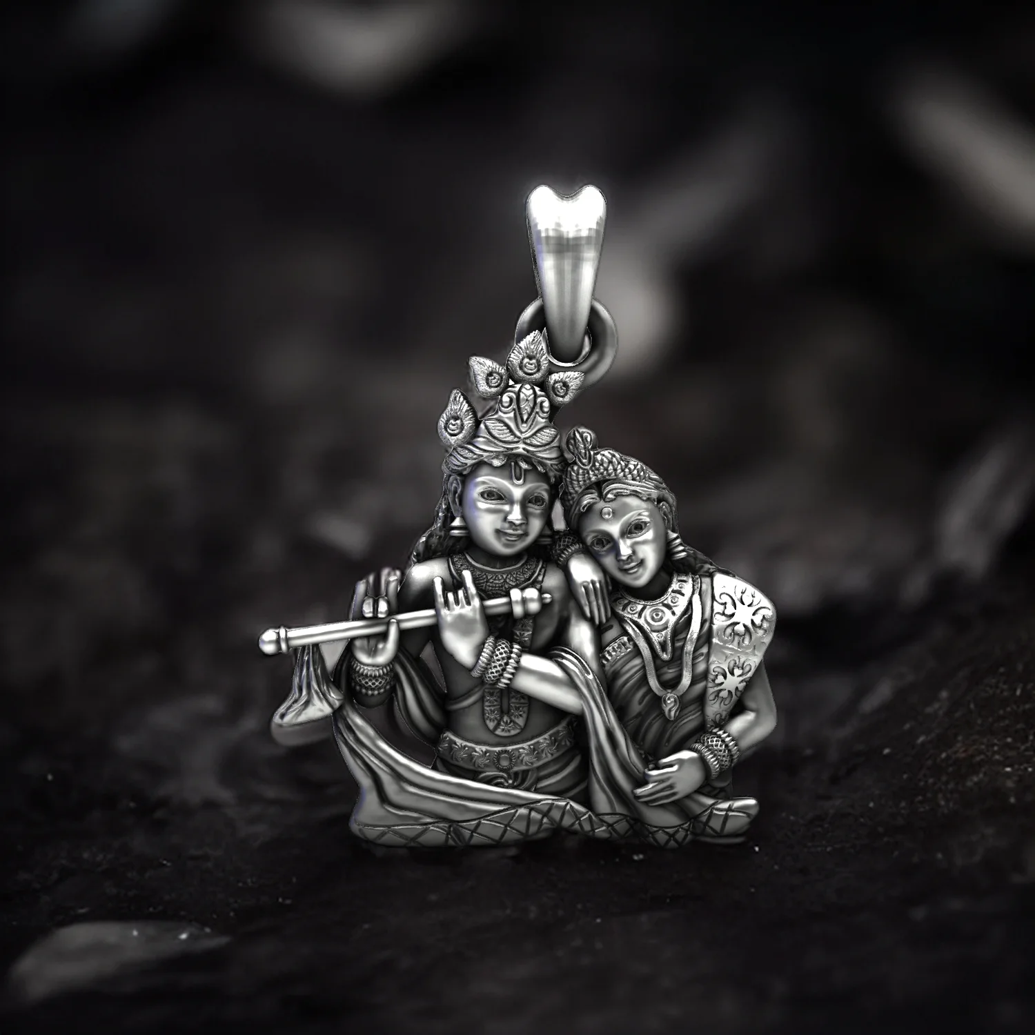 Radha Krishna 925 Sterling Silver Pendant