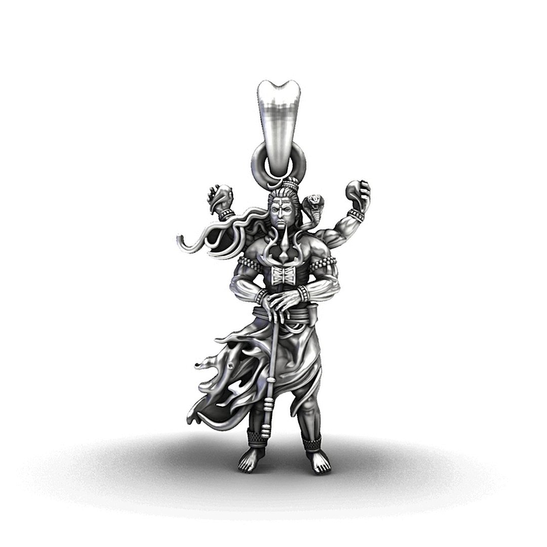 Cosmic Protector Handcrafted Silver Mahadev Statement Piece