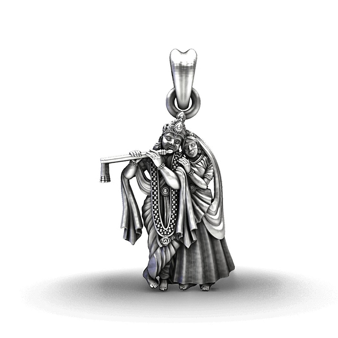 Radha Krishna 925 Silver Divine Pendant