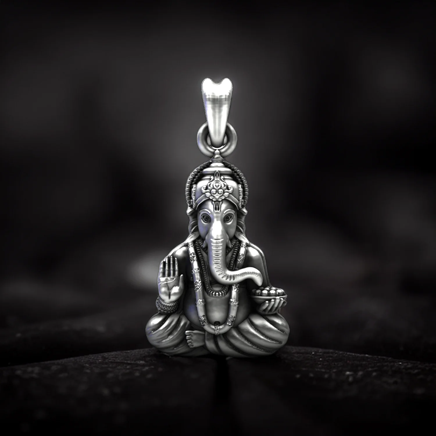 Ganesha Blessing 925 Sterling Silver Pendant