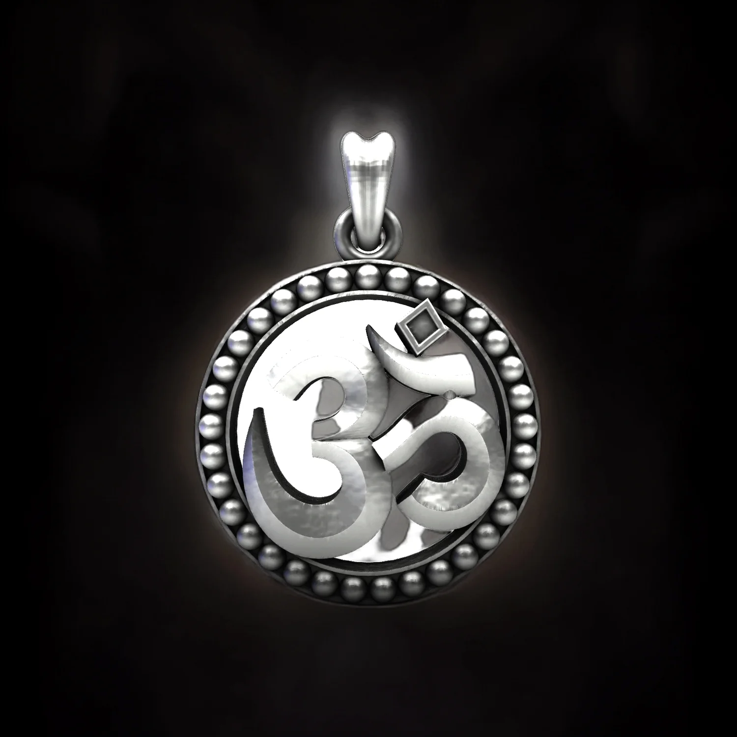 Om Medallion 925 Sterling Silver Pendant